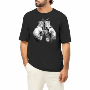 T-shirt Homme Oversize / Gants de Boxe / Coton Bio 90%